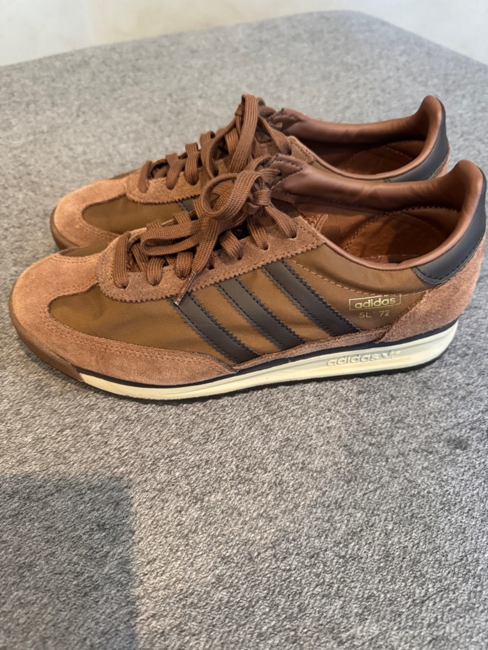 adidas Brown and Dark Brown SL 72 Retro Sneakers
